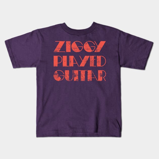 Ziggy Played Guitar - Lyrics Vintage Look Typography Design Kids T-Shirt by DankFutura